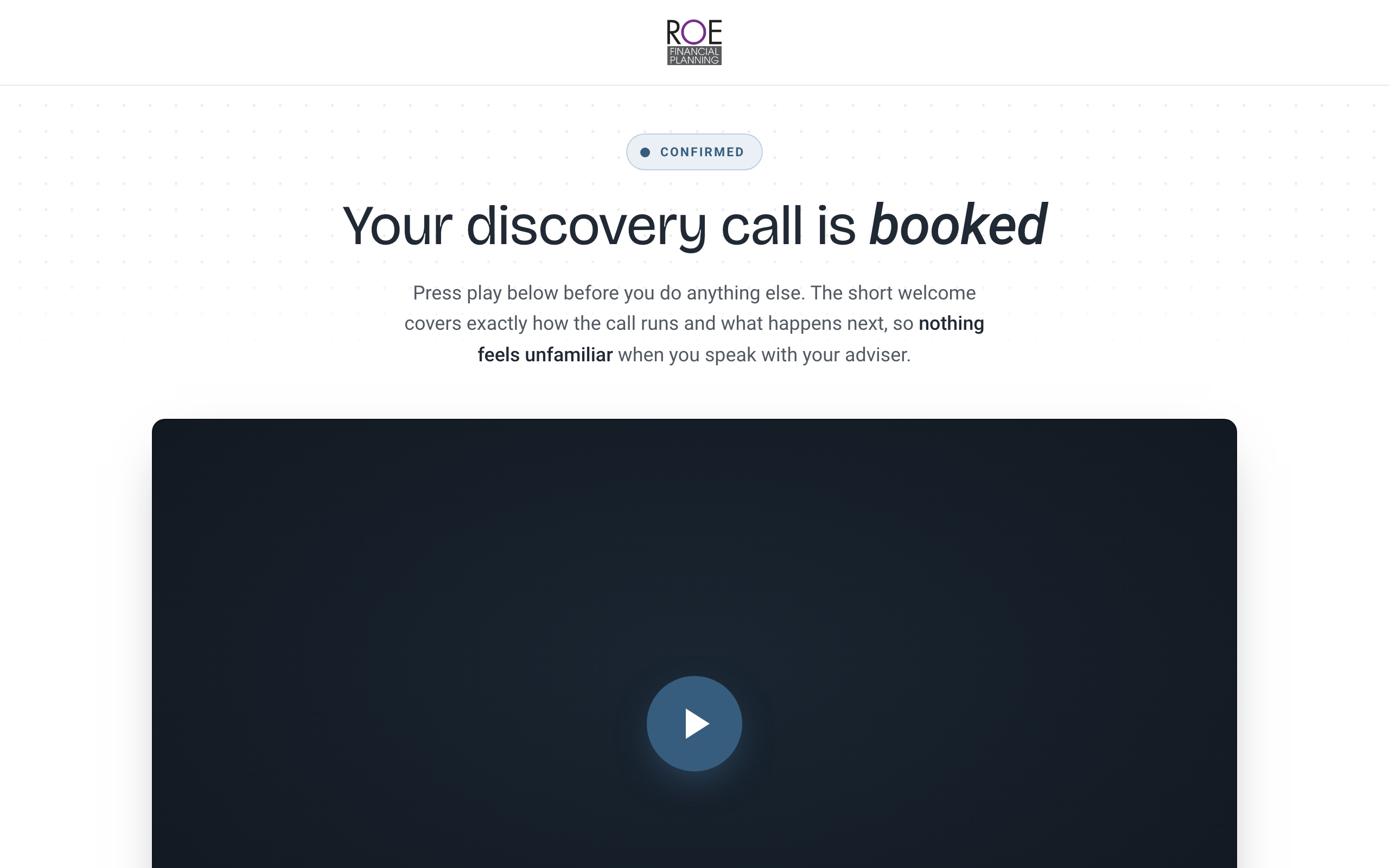 Confirmation page preview
